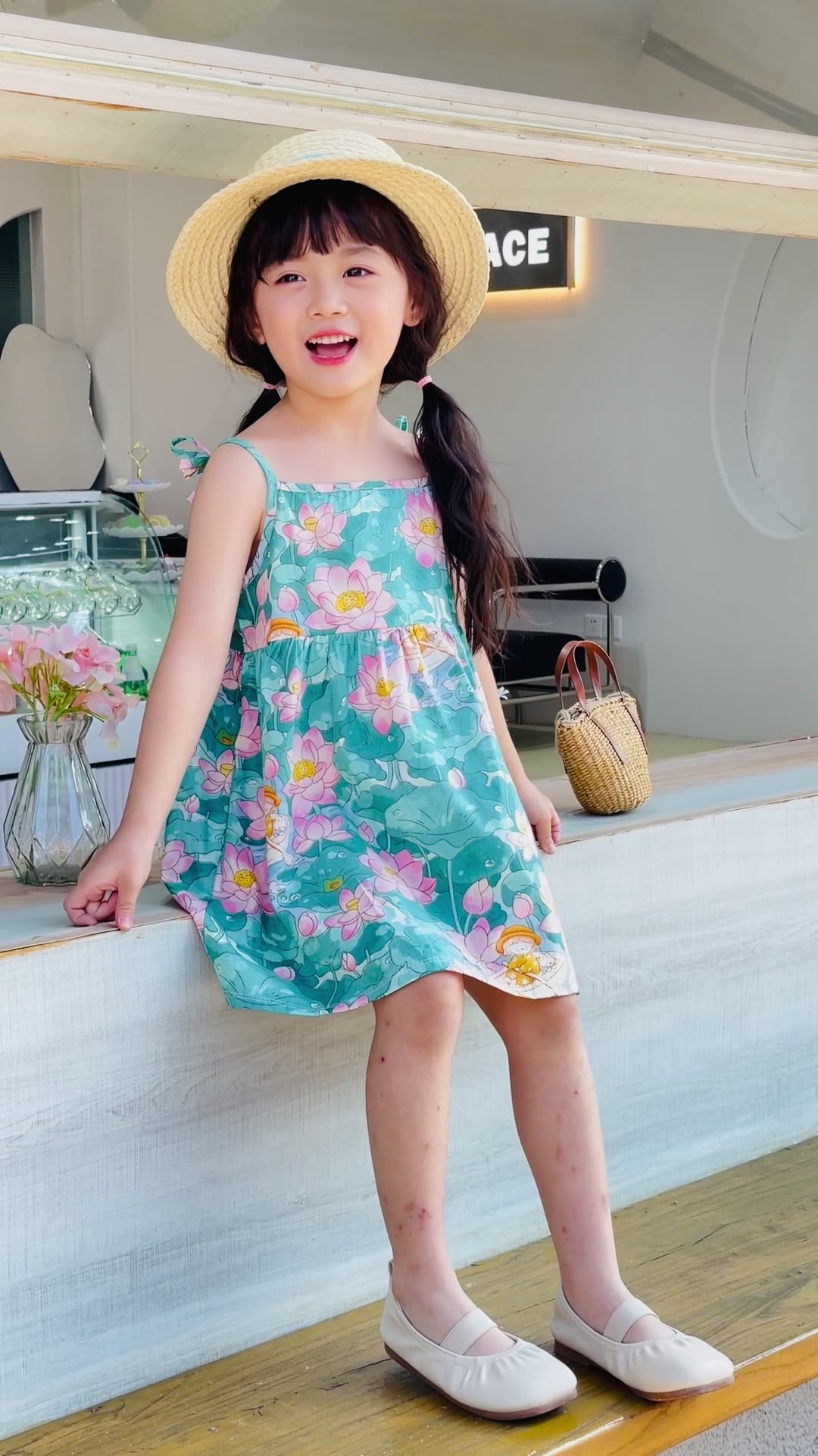 Girls' dresses Princess sling dresses 2025 summer children's clothing floral dresses printed