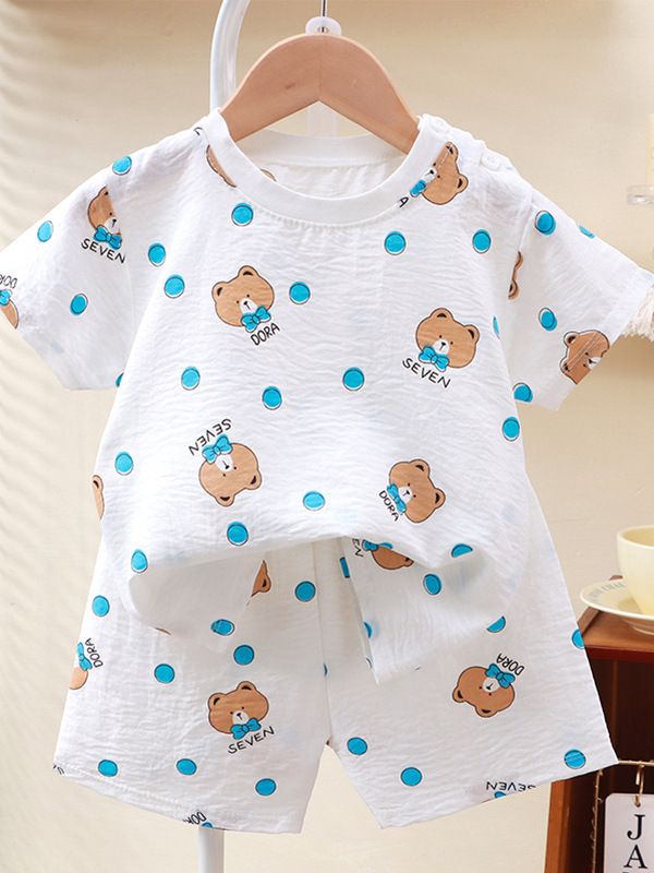 New Children's Short-Sleeve Sets Home Leisure Wear Kids' Half-Sleeve Shorts