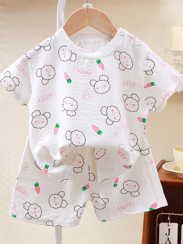 New Children's Short-Sleeve Sets Home Leisure Wear Kids' Half-Sleeve Shorts