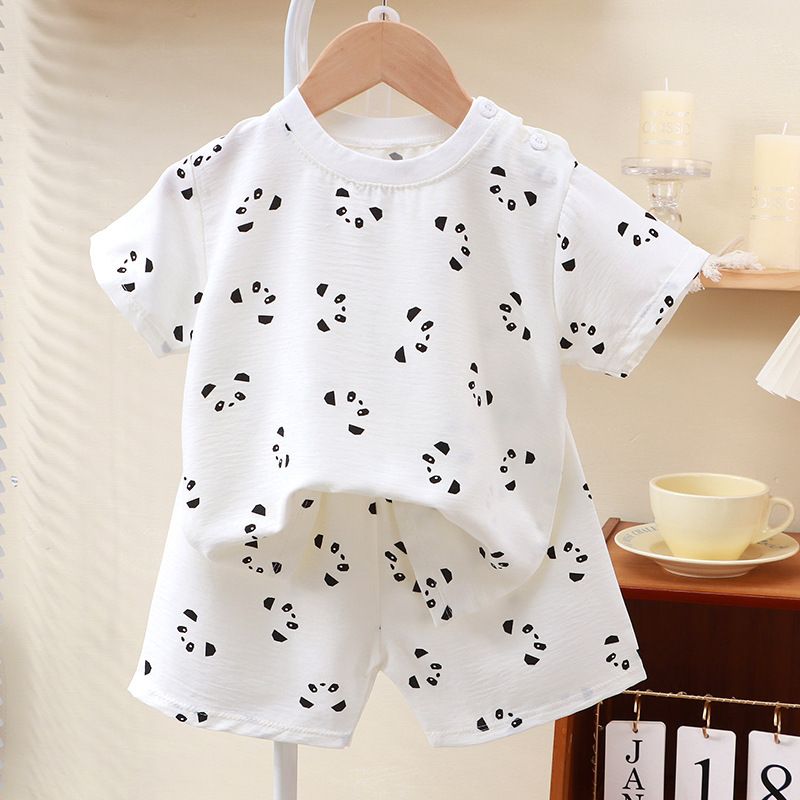 New Children's Short-Sleeve Sets Home Leisure Wear Kids' Half-Sleeve Shorts