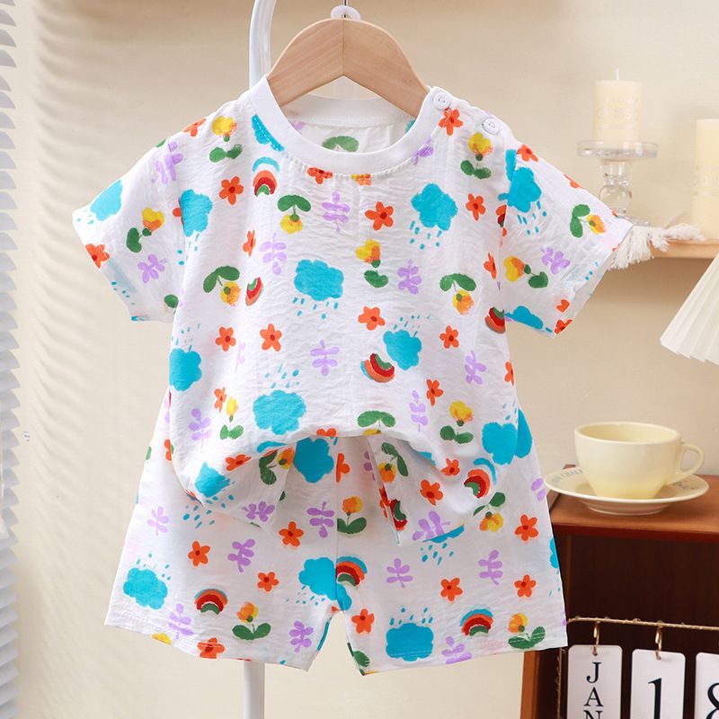 New Children's Short-Sleeve Sets Home Leisure Wear Kids' Half-Sleeve Shorts