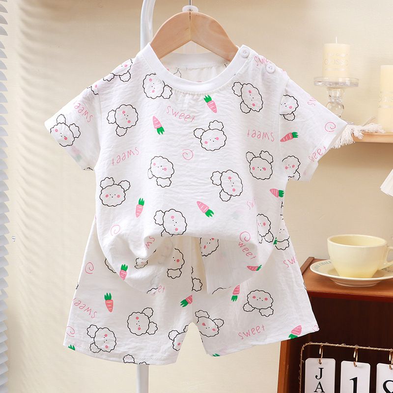 New Children's Short-Sleeve Sets Home Leisure Wear Kids' Half-Sleeve Shorts