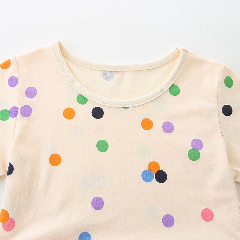 New Summer Girls' Tulle Dress with Polka Dot Print - Children's Princess Dress with Round Neck and Short Sleeves