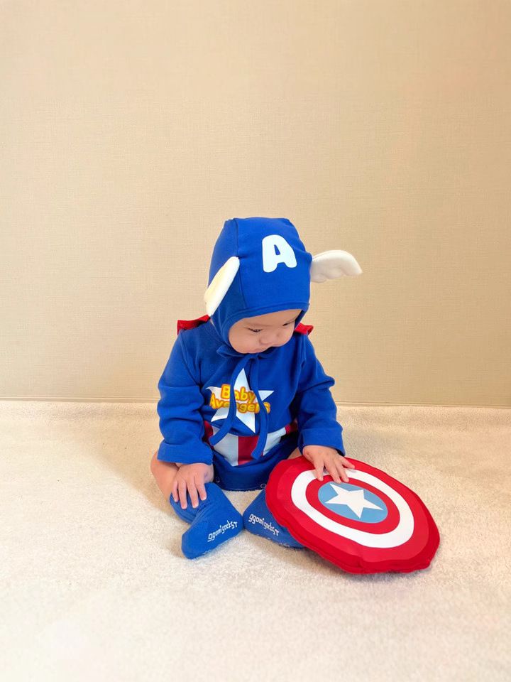 2025 Spring-Summer New Infant One-Piece Set - INS Style Captain-Themed Baby Romper Long-Sleeve Snap-Up Bodysuit Set