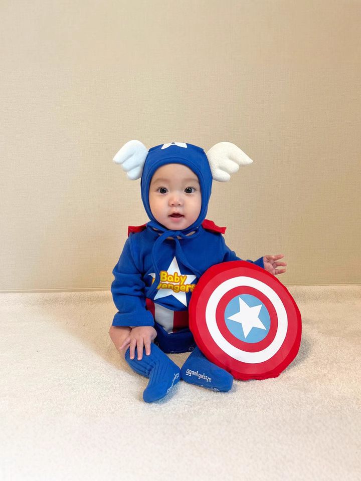 2025 Spring-Summer New Infant One-Piece Set - INS Style Captain-Themed Baby Romper Long-Sleeve Snap-Up Bodysuit Set