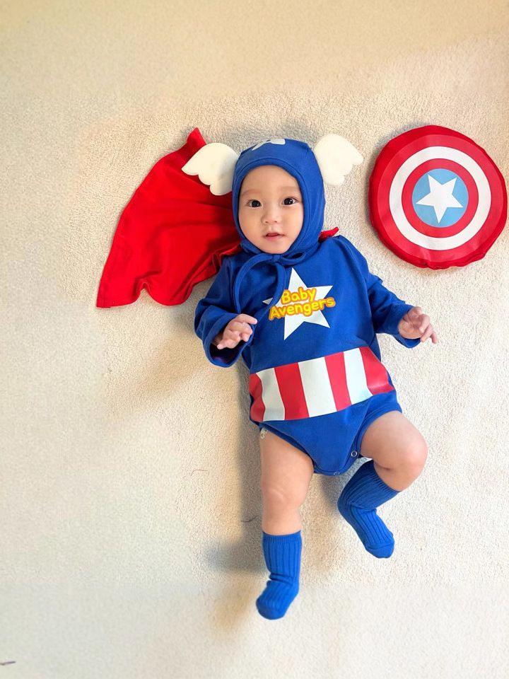 2025 Spring-Summer New Infant One-Piece Set - INS Style Captain-Themed Baby Romper Long-Sleeve Snap-Up Bodysuit Set