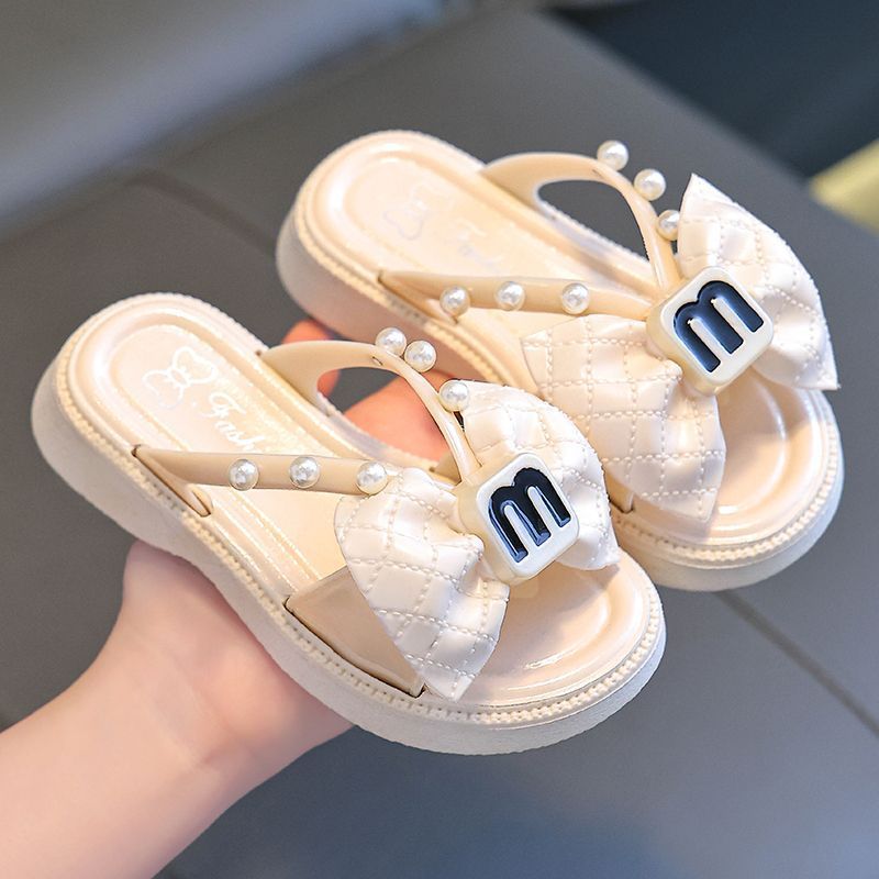 2025 new girls and children slippers fashion summer bow cute princess new children slippers