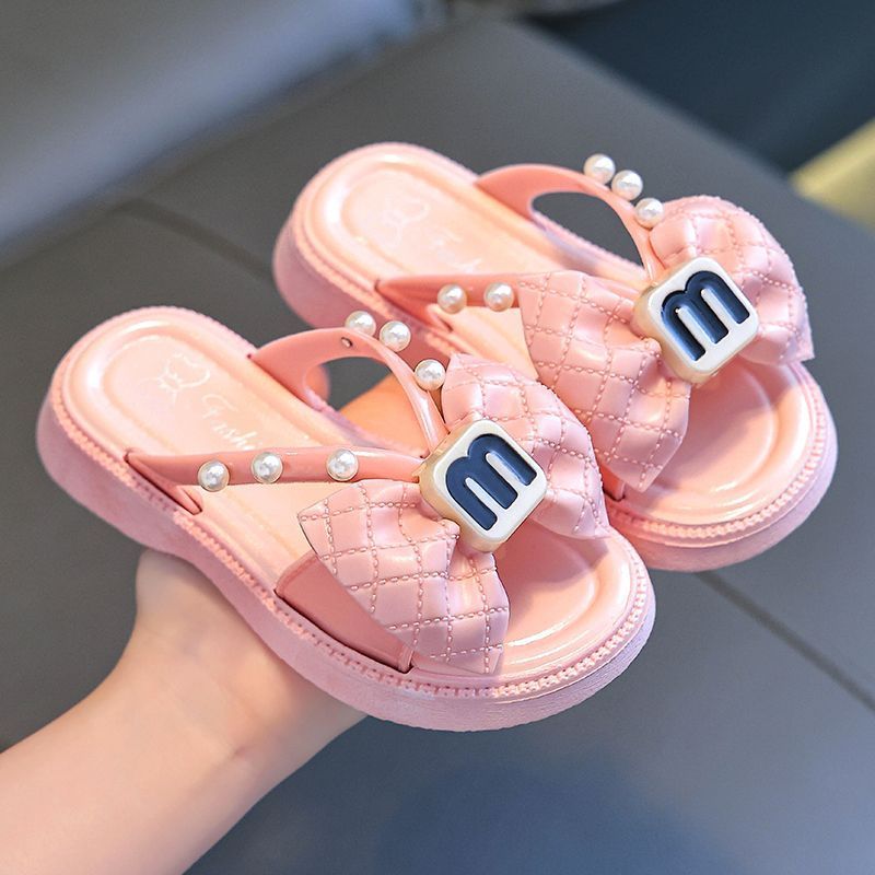 2025 new girls and children slippers fashion summer bow cute princess new children slippers