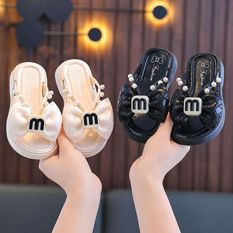 2025 new girls and children slippers fashion summer bow cute princess new children slippers