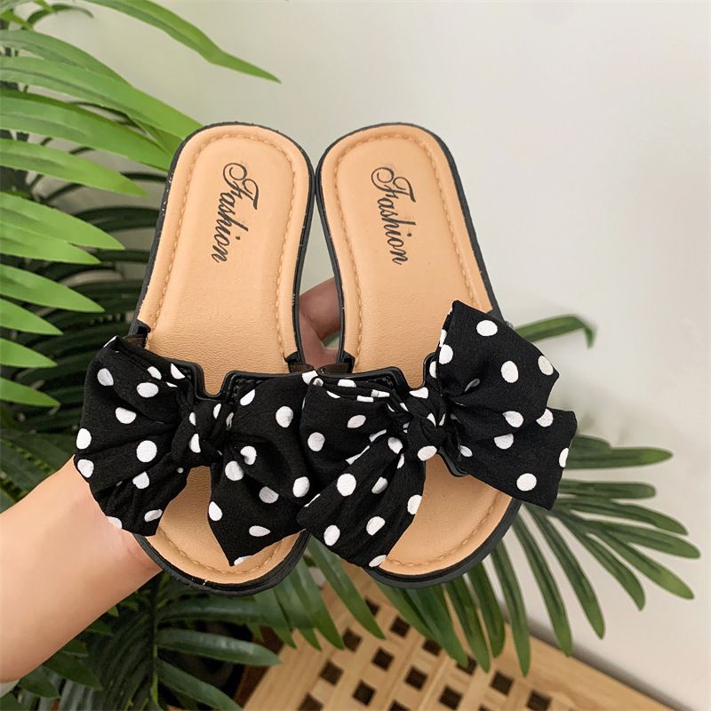 New summer children's slippers, girls' sandals, casual bows, non-slip and soft-soled girls' shoes