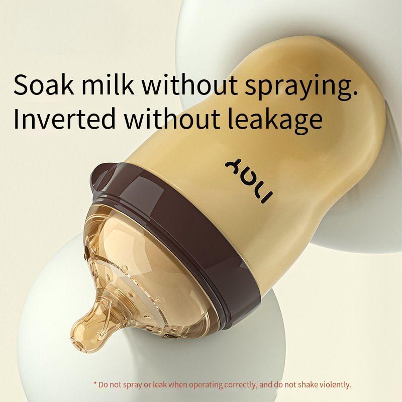 New all-silicone bottle wide-bore newborn baby is soft against flatulence, choking and falling
