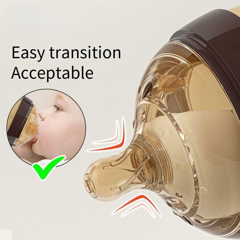 New all-silicone bottle wide-bore newborn baby is soft against flatulence, choking and falling