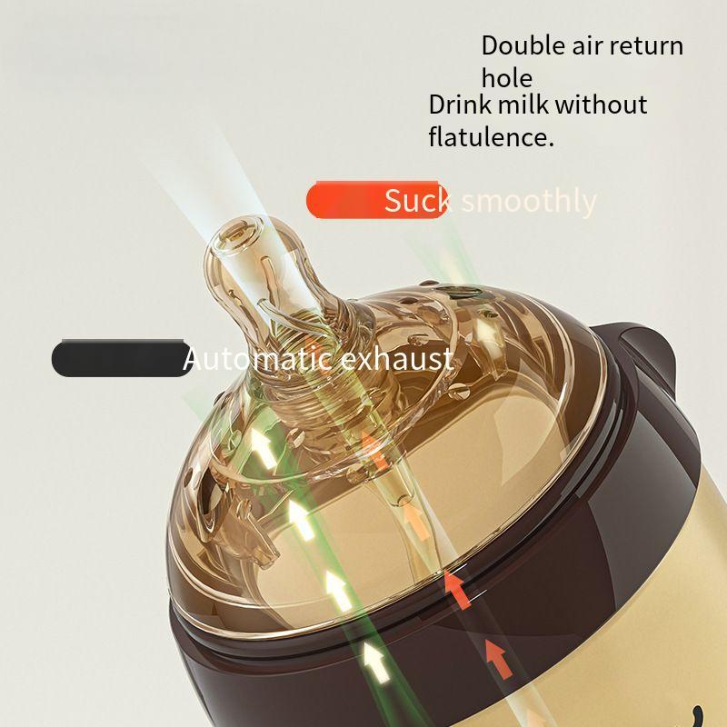 New all-silicone bottle wide-bore newborn baby is soft against flatulence, choking and falling