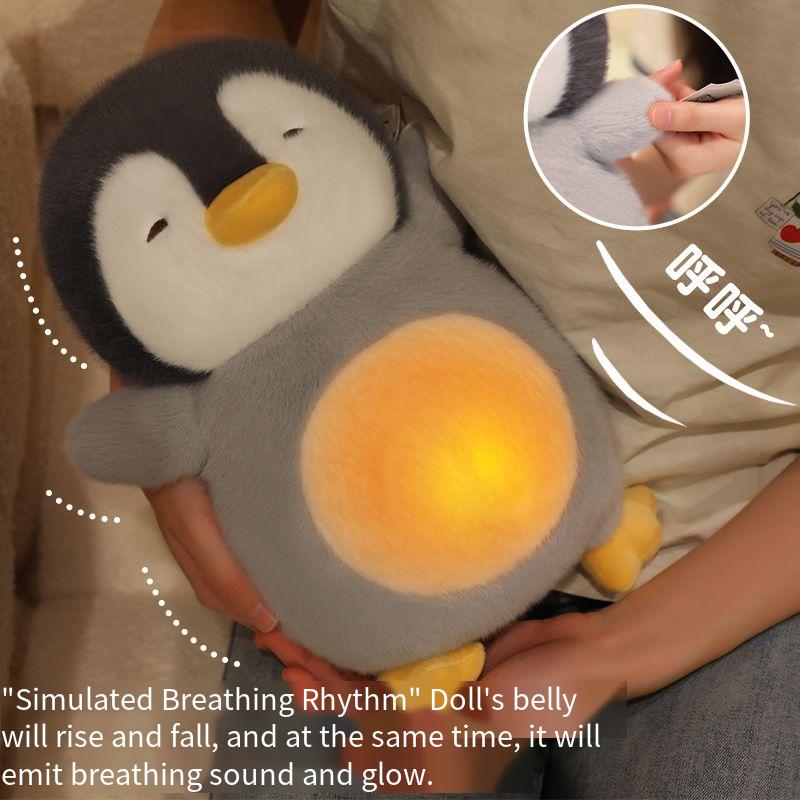 Cute electric breathing pier penguin doll plush doll sleeping doll birthday gift for men and women.