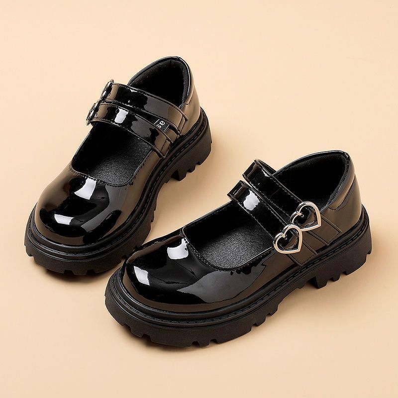 Girls' leather shoes in the spring and autumn of 2025, new children's performance shoes, black dance shoes, princess shoes, children's and girls' shoes.