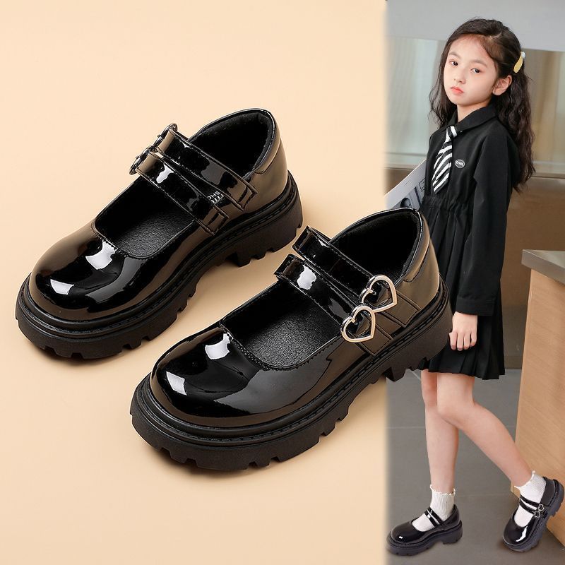 Girls' leather shoes in the spring and autumn of 2025, new children's performance shoes, black dance shoes, princess shoes, children's and girls' shoes.