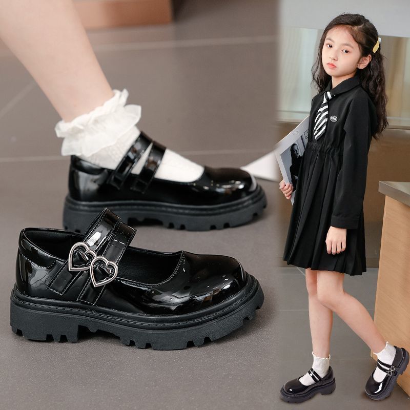 Girls' leather shoes in the spring and autumn of 2025, new children's performance shoes, black dance shoes, princess shoes, children's and girls' shoes.