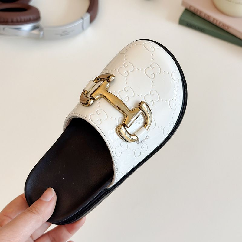 Baby fashion Joker Baotou Half Slippers Wear 2025 Summer Korean version of the new children lazy flat slippers tide.
