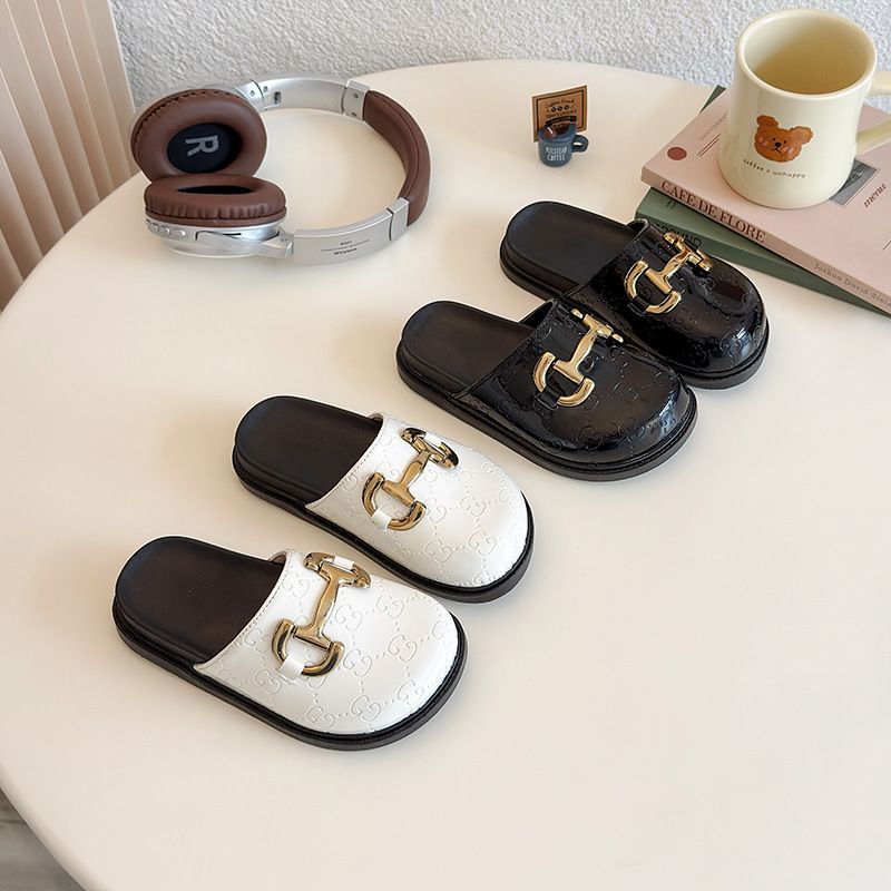 Baby fashion Joker Baotou Half Slippers Wear 2025 Summer Korean version of the new children lazy flat slippers tide.
