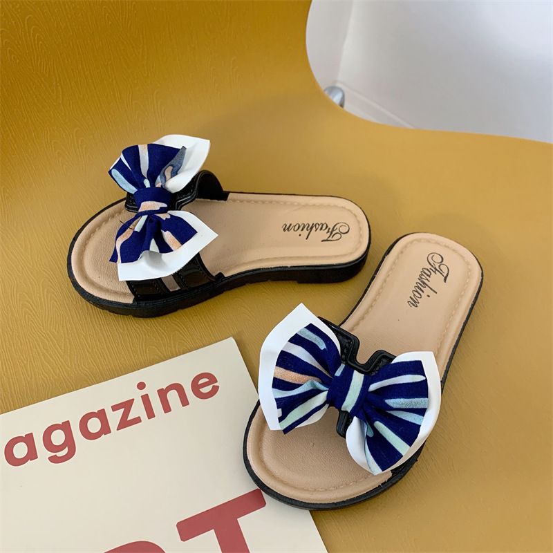 New summer children's slippers bow Princess shoes parent-child sandals fashion children's parent-child girl slippers.