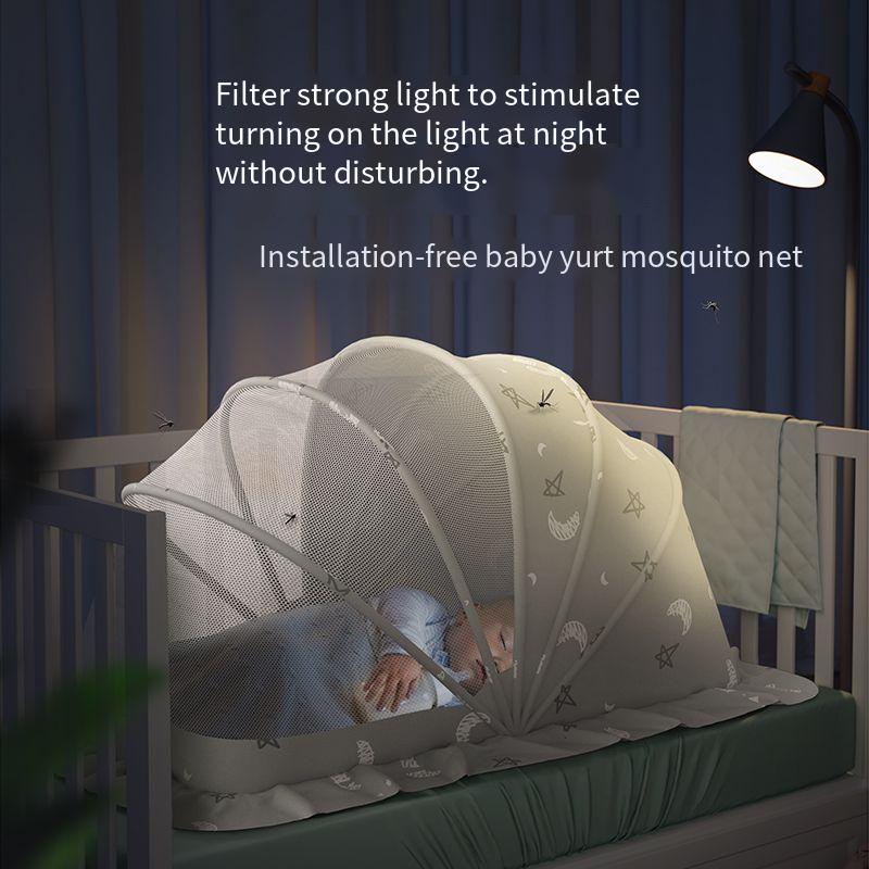 New baby mosquito net cover baby cot full-cover anti-mosquito cover special bottomless mosquito net for children to fold.
