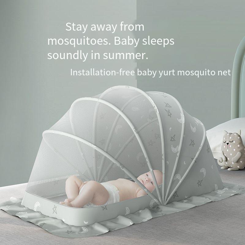 New baby mosquito net cover baby cot full-cover anti-mosquito cover special bottomless mosquito net for children to fold.