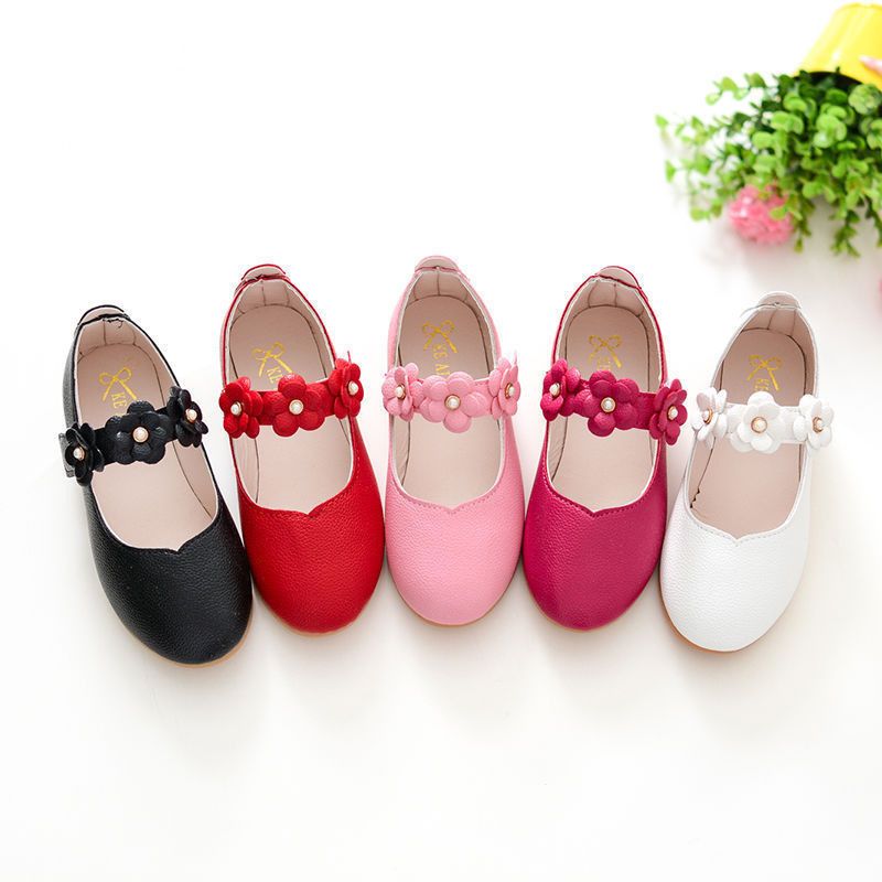 New girls' leather shoes party shoes children's performance shoes white students' single shoes etiquette flower girl school shoes with soft soles and tendons are comfortable.