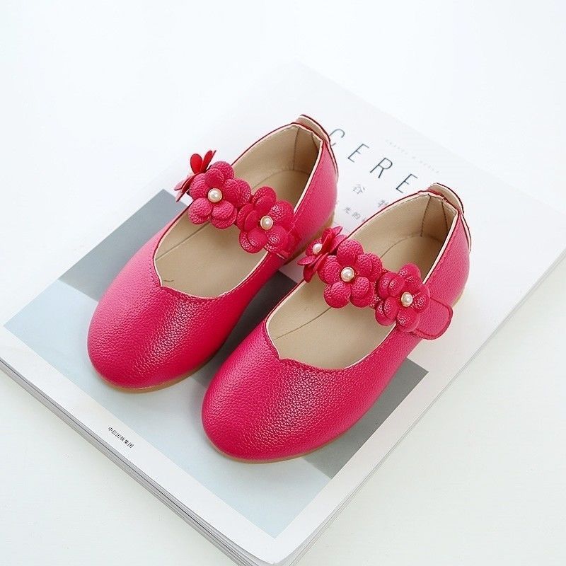 New girls' leather shoes party shoes children's performance shoes white students' single shoes etiquette flower girl school shoes with soft soles and tendons are comfortable.