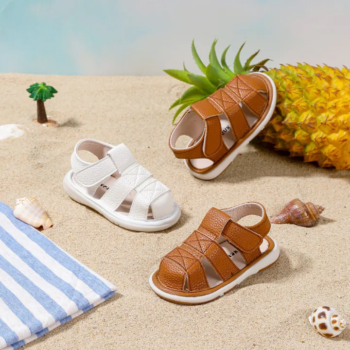 New summer call shoes baby sandals boys' shoes non-slip soft-soled Baotou children's toddler shoes will sound