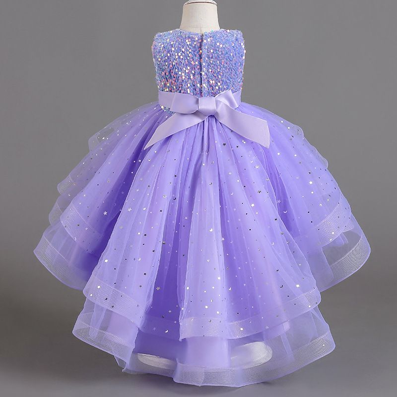 Children's Princess Dress Europe and flower girl sequined fluffy dress performance dress girl trailing dress party dress