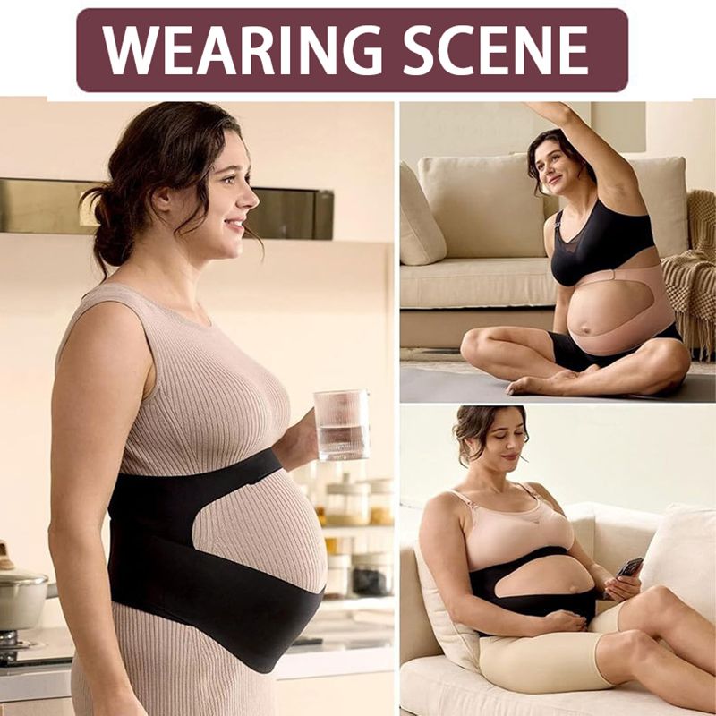 1Pc Belly Bands for Pregnant Women, One-Piece & Portable Pregnancy Belly-Adjustable Maternity Belt For Round/High-Carrying Belly