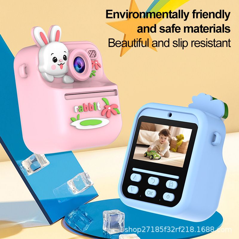 HD Mini Retro Kids Print Camera Portable Outdoor Photo Camera Instant Thermal Paper Print Digital Camera with 2.4 Inch Screen 32G