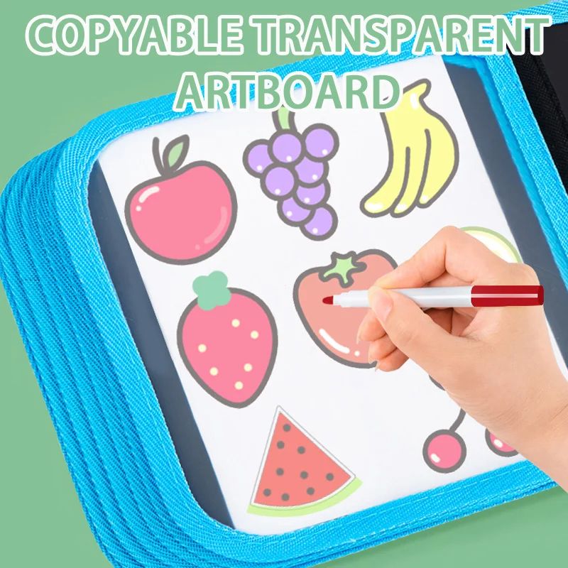 Erasable Doodle Book for KidsToddlers Toys Reusable Drawing Pads with 12 Watercolor Pens Preschool Toy Trip Writing Painting Set  14 pages +12 color pens