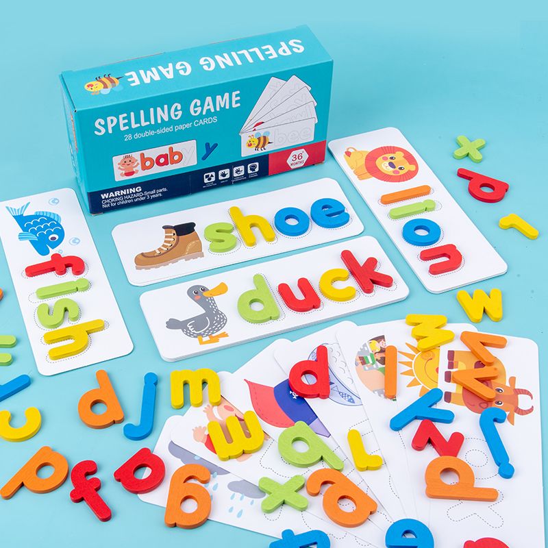 Wooden Toys Educational toys Learning Activities Toy of Spell Learning English Alphabet Preschool Fine Material,Christmas Gift