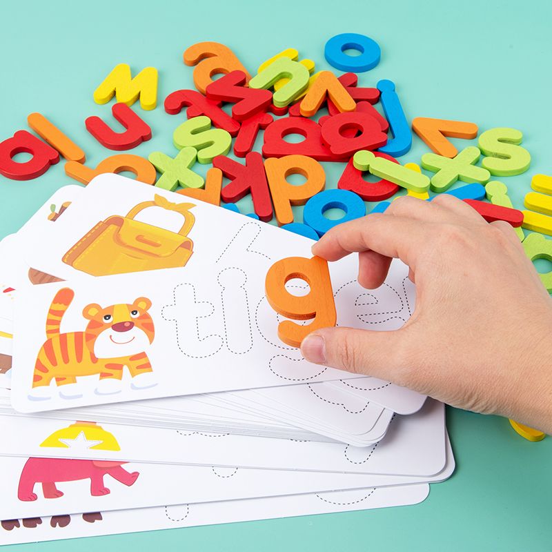 Wooden Toys Educational toys Learning Activities Toy of Spell Learning English Alphabet Preschool Fine Material,Christmas Gift