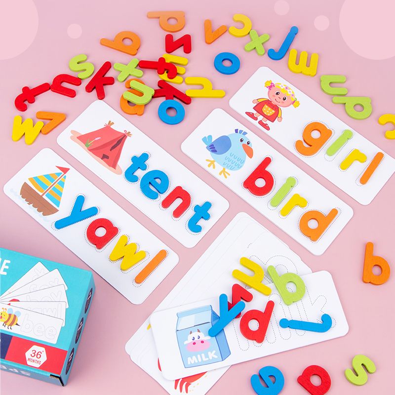 Wooden Toys Educational toys Learning Activities Toy of Spell Learning English Alphabet Preschool Fine Material,Christmas Gift