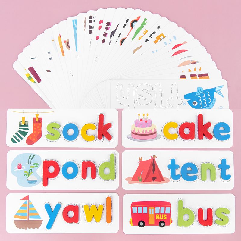 Wooden Toys Educational toys Learning Activities Toy of Spell Learning English Alphabet Preschool Fine Material,Christmas Gift