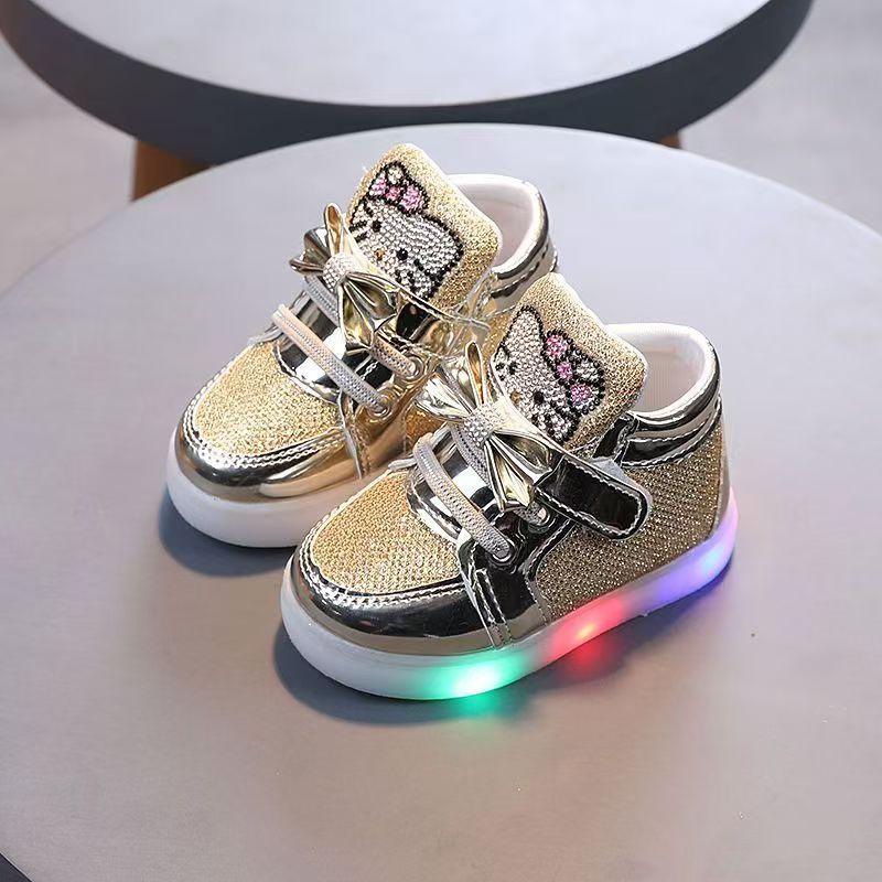 Cat Children Luminous Shoes Boys Girls Casual Shoes Flashing Lights Sneakers Toddler Little Kid Led Soft Soled