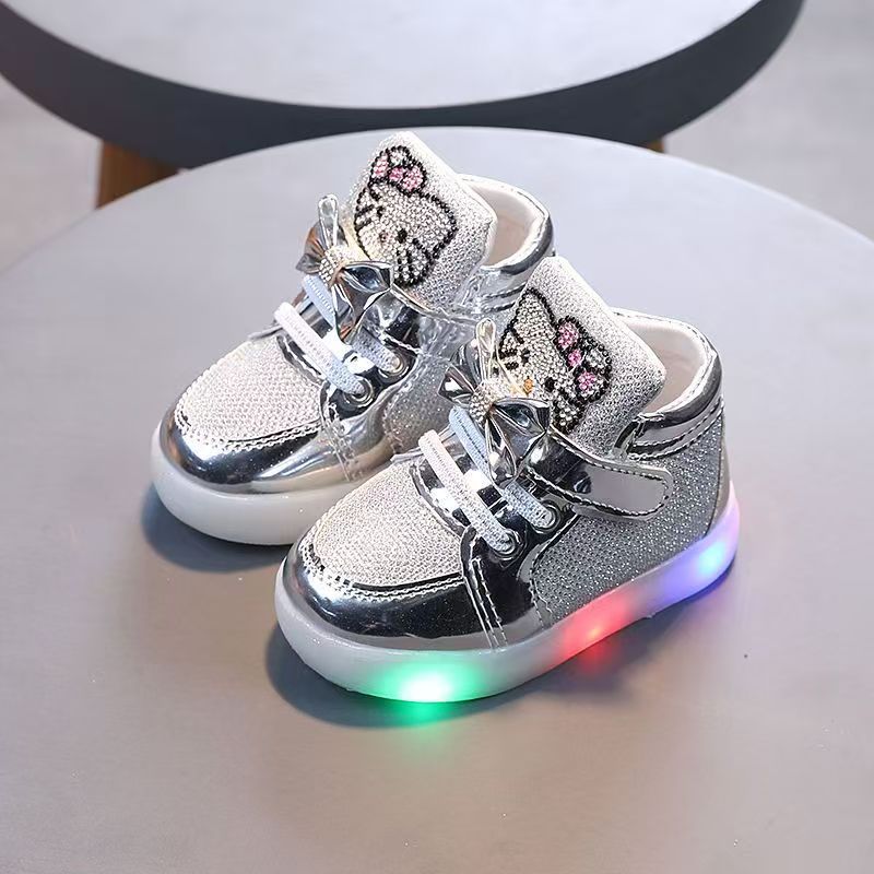 Cat Children Luminous Shoes Boys Girls Casual Shoes Flashing Lights Sneakers Toddler Little Kid Led Soft Soled