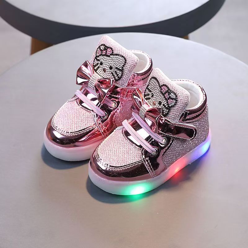 Cat Children Luminous Shoes Boys Girls Casual Shoes Flashing Lights Sneakers Toddler Little Kid Led Soft Soled