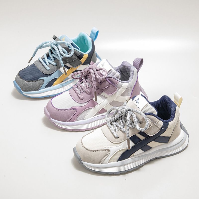New Kids  Patchwork Sneakers Child Non-slip Shoes Girl Boys Hook Loop Autumn Children's Walk Runing Trainers 26-37