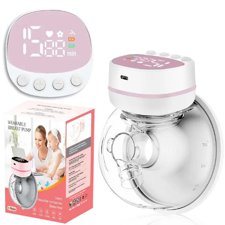 Hands Free Wearable Electric Breast Pump 5 Modes 15 Levels Wearable Breastpump Leak-Proof BPA Free Low Noise Breastfeeding