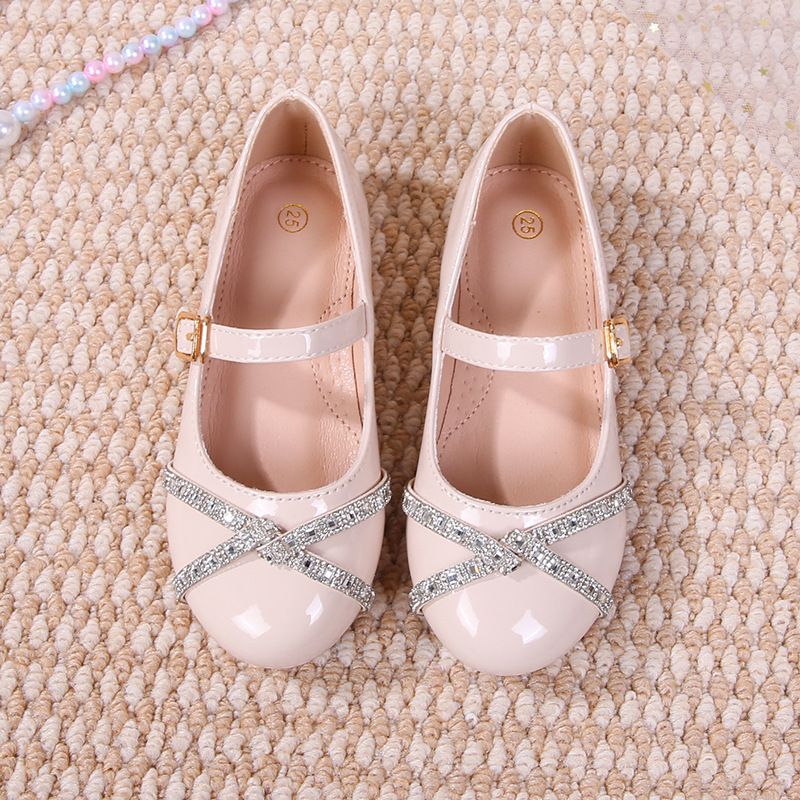 French girls shoes rhinestone bow Princess shoes 3-9 years old girls shallow shoes children's dress low heel shoes birthday party shoes