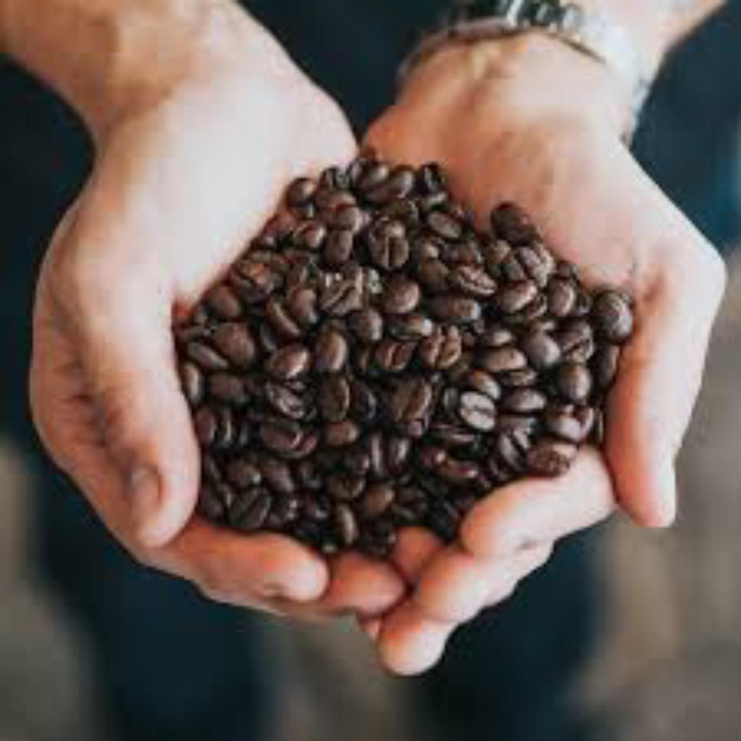 pure roasted coffee beans