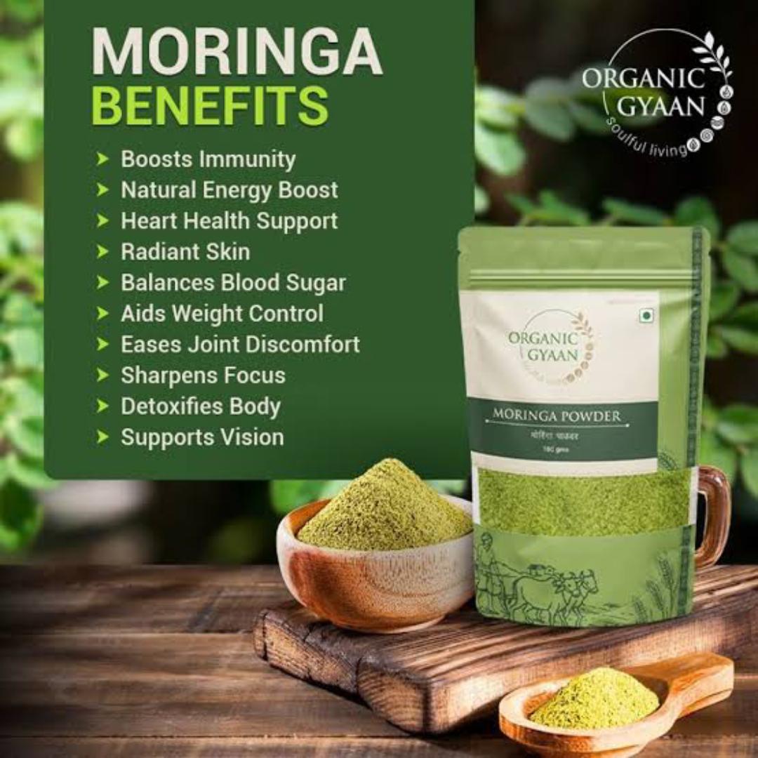 organic Moringa powder, good for blood cleansing and energy booster