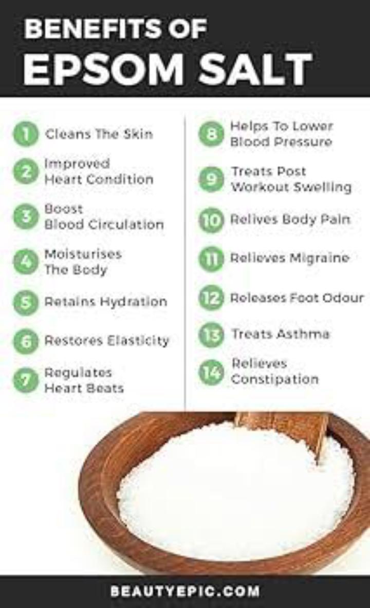 EPSOM SALT (EPISOM)(removes bad odour from feet, contains high magnesium nutrients , for detoxification,