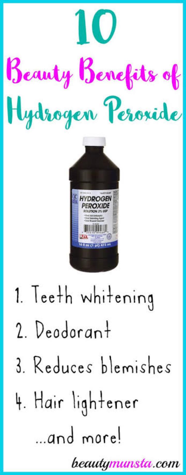 HYDROGEN PEROXIDE (removes badbreath,treats wounds ,used for first aid,treats insomnia, cleaning surfaces