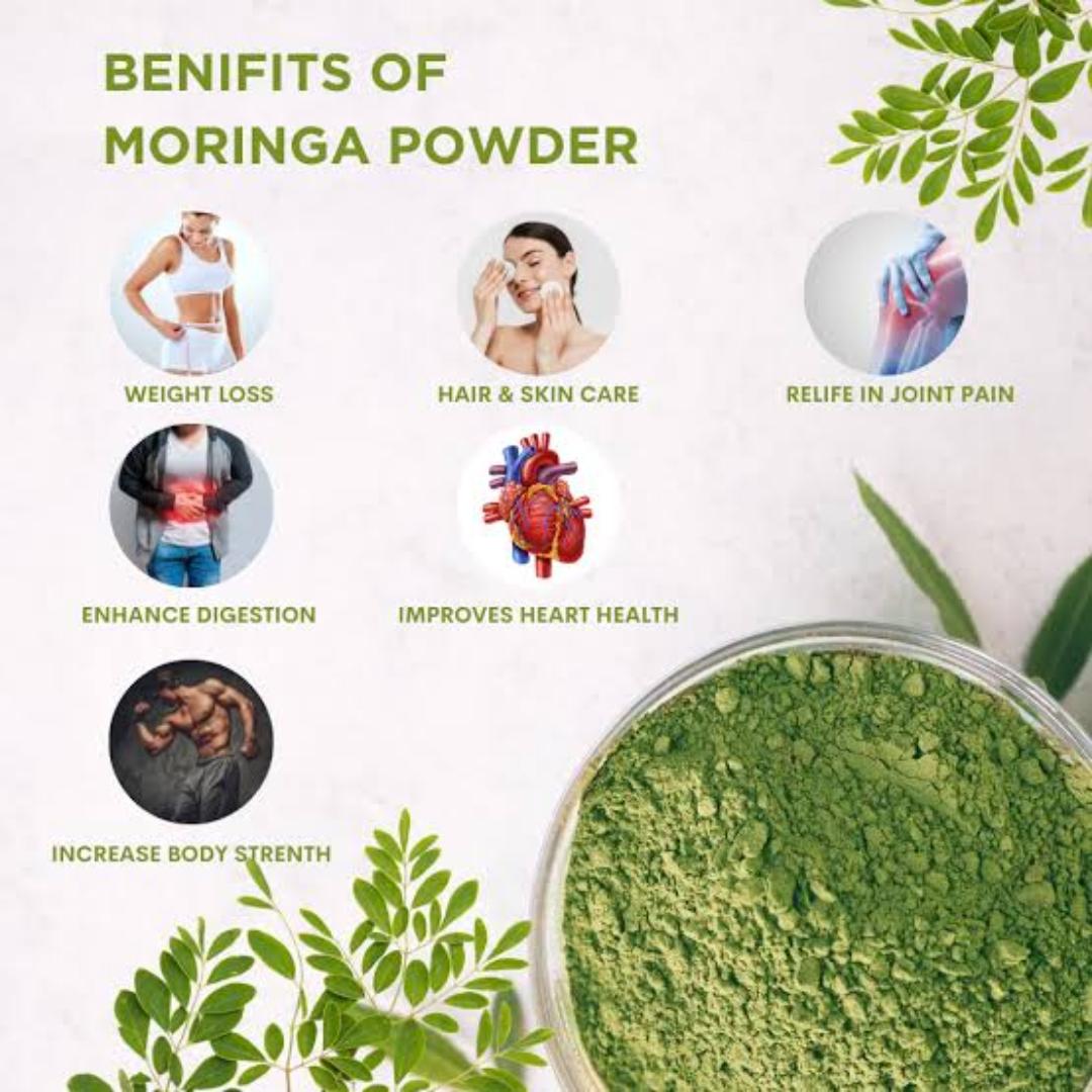organic Moringa powder, good for blood cleansing and energy booster