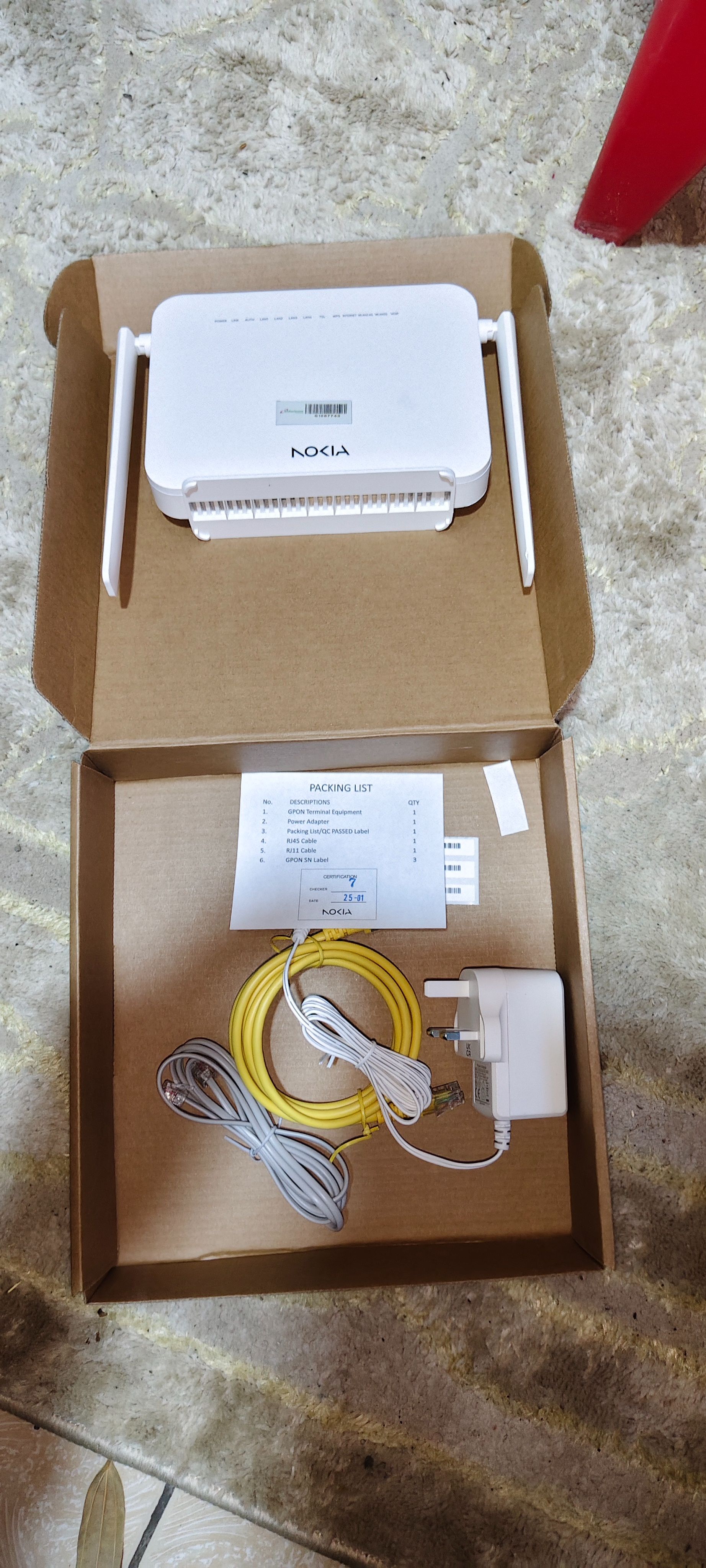 Nokia ONT router( receives fiber to optic internet, cat be used as a hotspot,acts as both modem and a router