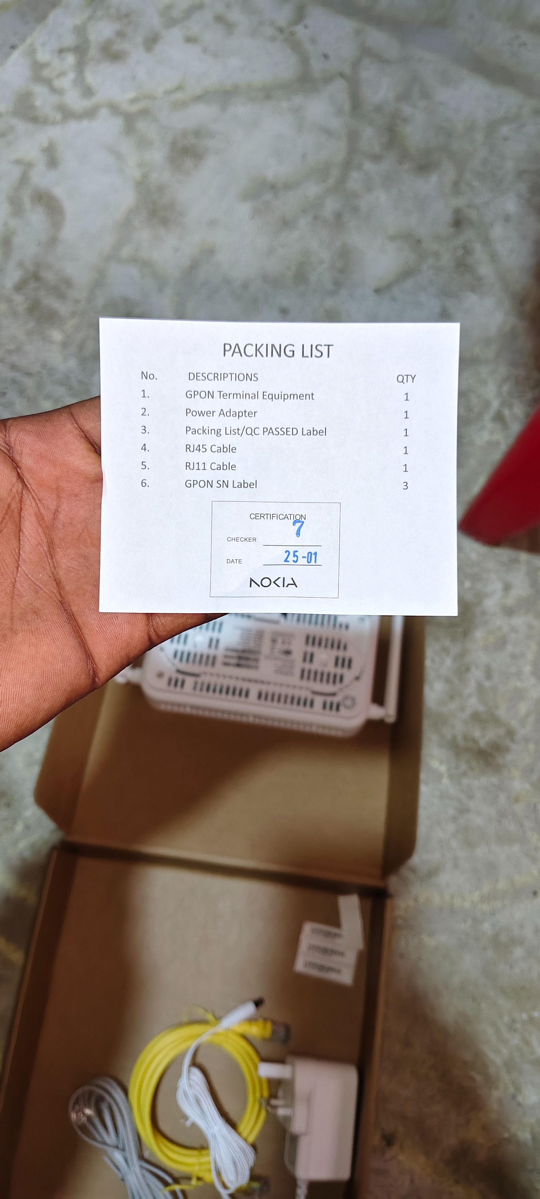 Nokia ONT router( receives fiber to optic internet, cat be used as a hotspot,acts as both modem and a router